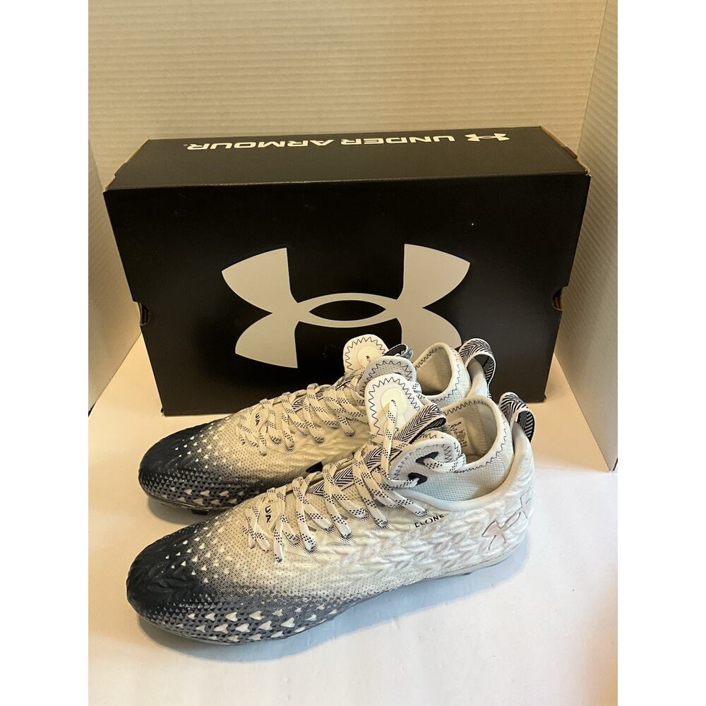 Under Armour Spotlight Clone 3.0 MC Football Cleats Size 11 White Navy NEW